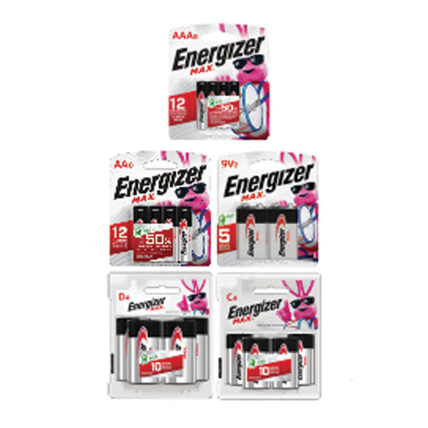 <h4>$2 off</h4>Any One (1) Energizer MAX® brand batteries (AA/AAA-8, C/D-4, or 9V-2)